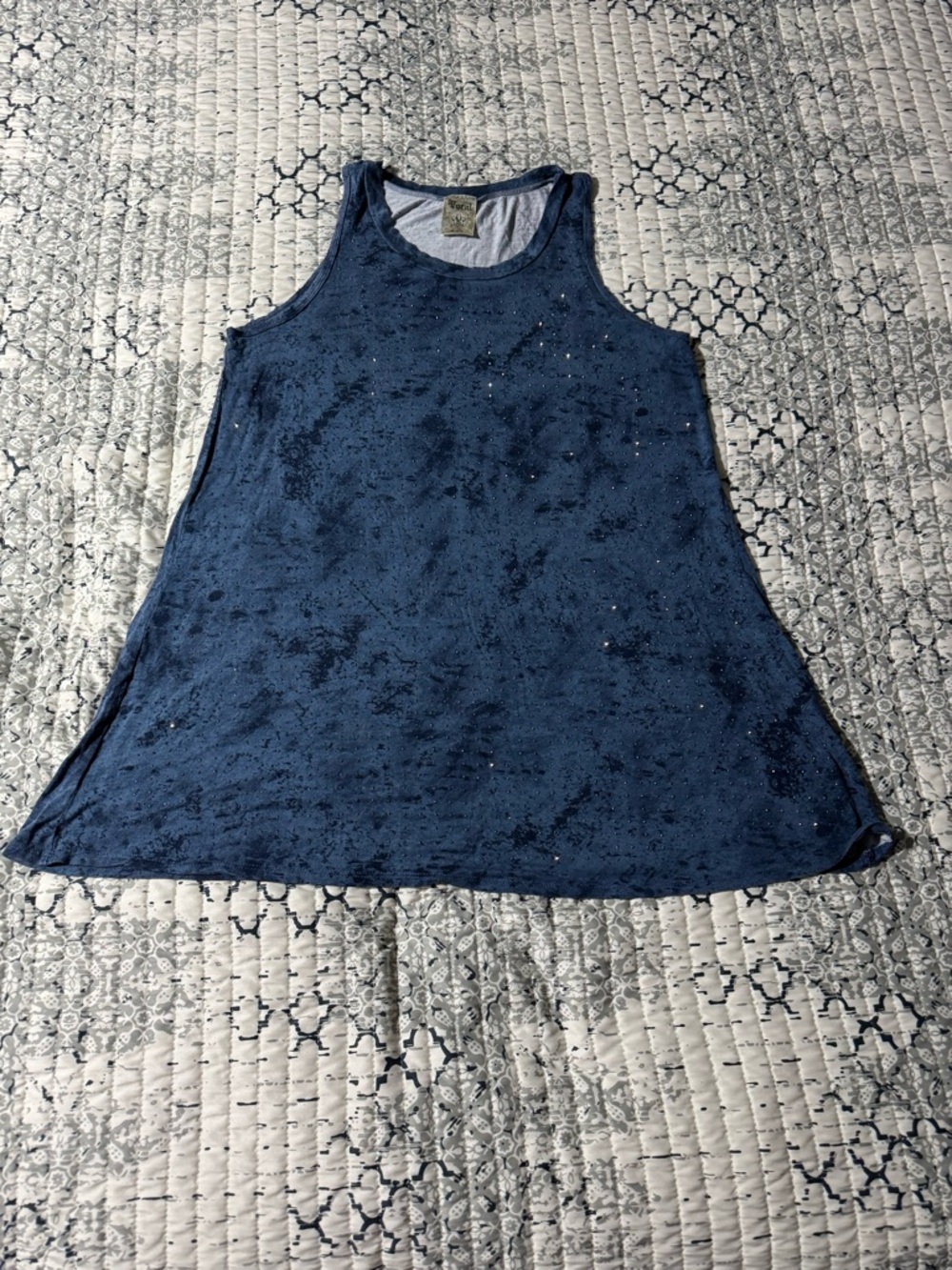Vocal Blue Stud Swim Cover Up Dress Ladies XL